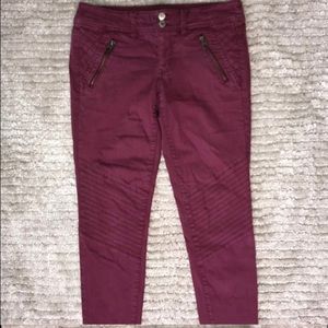 Maroon Moto Jeans